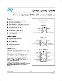 Click here to download TSV991ILT Datasheet