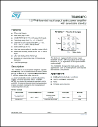 Click here to download TS4994FC Datasheet