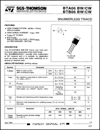 Click here to download BTA06-700BW Datasheet