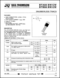 Click here to download BTB08-400CW Datasheet