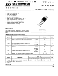 Click here to download BTA10-800AW Datasheet