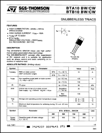 Click here to download BTB10-400BW Datasheet