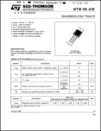 Click here to download BTB06-600AW Datasheet