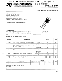 Click here to download BTB06-200CW Datasheet