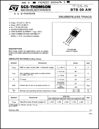 Click here to download BTB08-400AW Datasheet