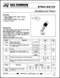 Click here to download BTB24-400CW Datasheet