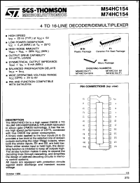 Click here to download M74HC154F1 Datasheet