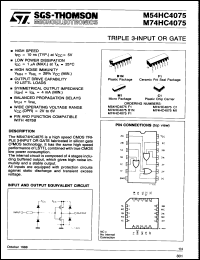 Click here to download M54HC4075F1 Datasheet