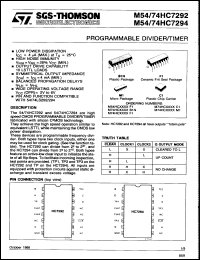 Click here to download M54HC7294F1 Datasheet