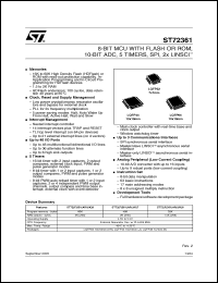 Click here to download ST72F361J7T6 Datasheet