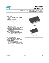 Click here to download M29F800DT55N1E Datasheet