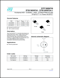 Click here to download P190NF04 Datasheet