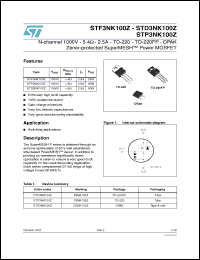Click here to download STD3NK100Z Datasheet
