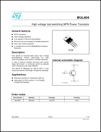 Click here to download BUL804_06 Datasheet