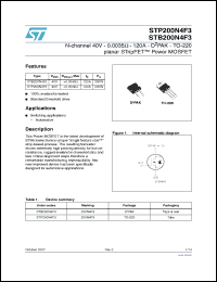 Click here to download STP200N4F3 Datasheet