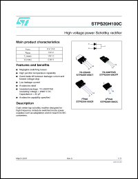 Click here to download STPS20H100CR Datasheet