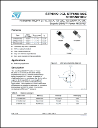 Click here to download STP5NK100Z Datasheet