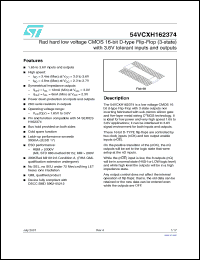 Click here to download 54VCXH162374 Datasheet