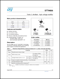 Click here to download STTH806G-TR Datasheet