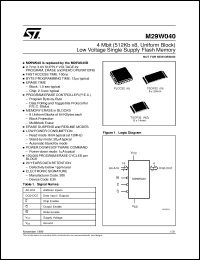 Click here to download M29W040-200N1TR Datasheet