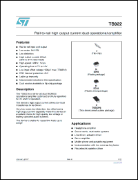 Click here to download TS922IYPT Datasheet
