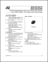 Click here to download M36L0R7040B0ZAQE Datasheet