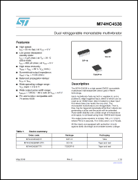 Click here to download M74HC4538RM13TR Datasheet