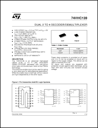 Click here to download 74VHC139MTR Datasheet