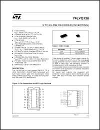 Click here to download 74LVQ138TTR Datasheet