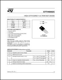 Click here to download STTH6002CW Datasheet