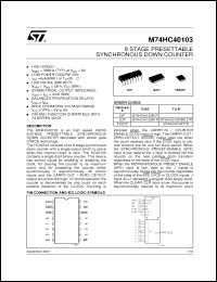 Click here to download M74HC40103TTR Datasheet