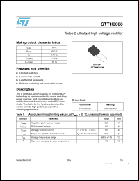 Click here to download STTH8006 Datasheet