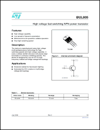Click here to download BUL805_08 Datasheet