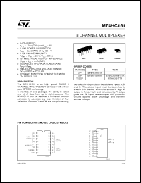 Click here to download M74HC151RM13TR Datasheet