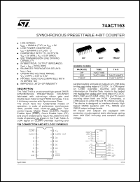 Click here to download 74ACT163TTR Datasheet