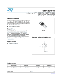 Click here to download STP120NF04_06 Datasheet