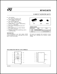 Click here to download M74HC4078RM13TR Datasheet