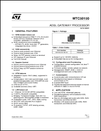 Click here to download MTC50150 Datasheet