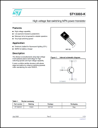 Click here to download ST13003-K Datasheet