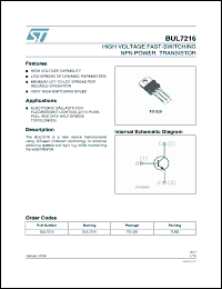 Click here to download BUL7216 Datasheet