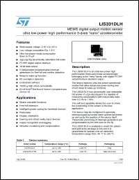 Click here to download LIS331DLH Datasheet