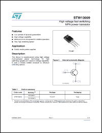Click here to download STW13009 Datasheet