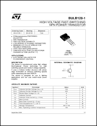 Click here to download BULB128-1 Datasheet