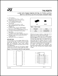 Click here to download 74LVQ573TTR Datasheet