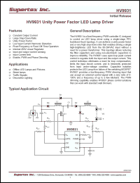 Click here to download HV9931 Datasheet