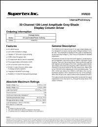 Click here to download HV633PG Datasheet