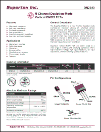 Click here to download DN2540N3-G Datasheet