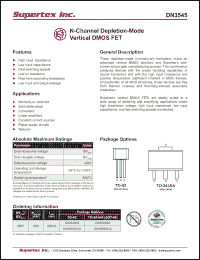 Click here to download DN3545N3-G Datasheet