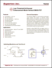 Click here to download TN2540N8-G Datasheet