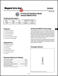 Click here to download DN2640N3 Datasheet